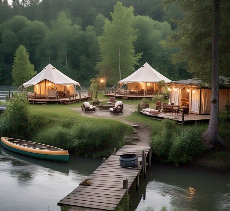 glamping site near river